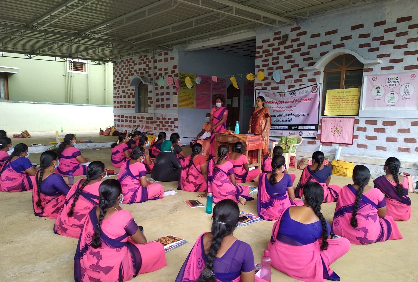 Outdoor training session for anganwadi workers